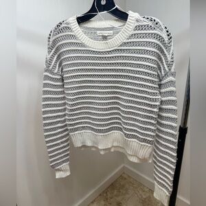 Aeropostale | Leith Striped Knit Sweater in Gray and White